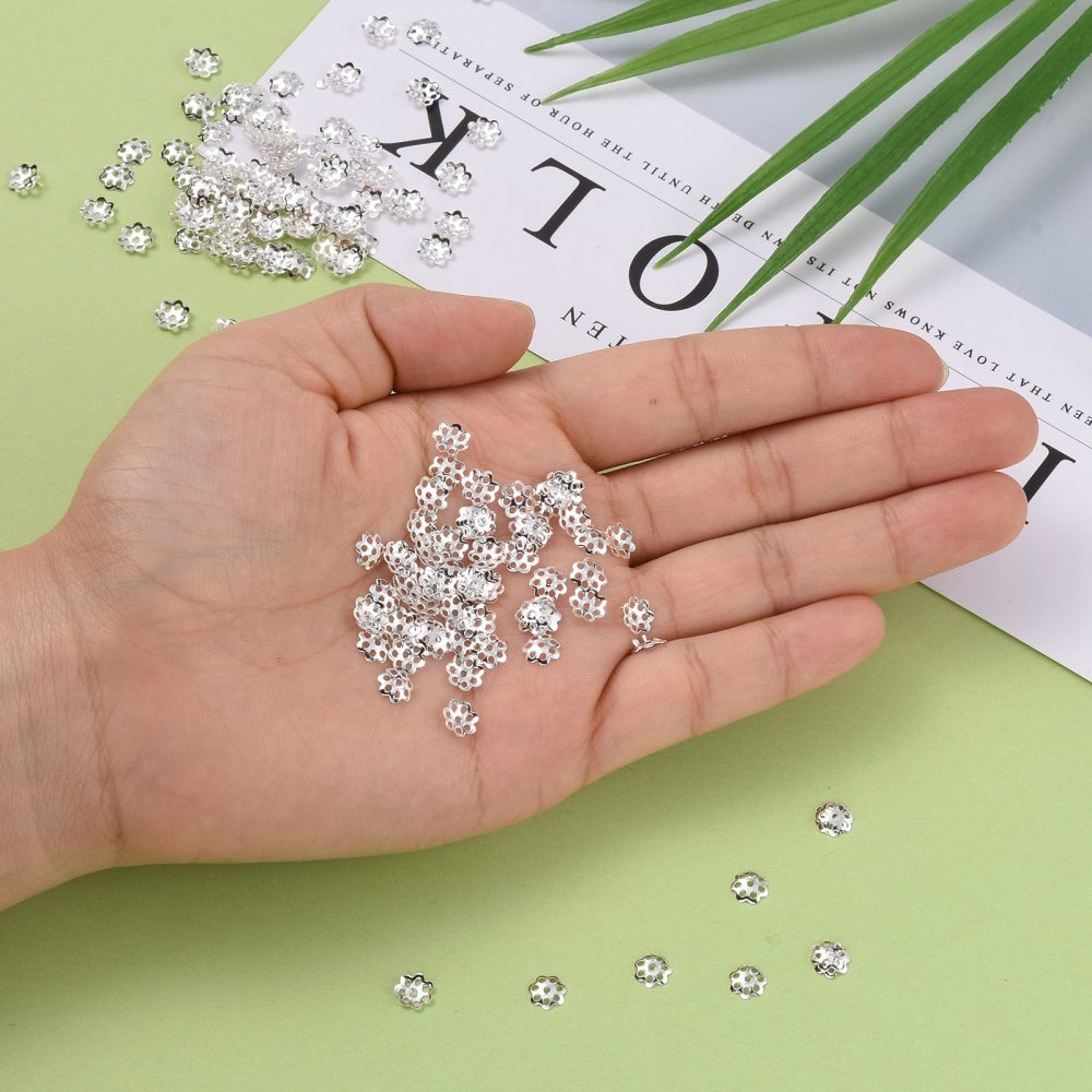 Pärlhattar 6mm Silverpläterade, 50-pack