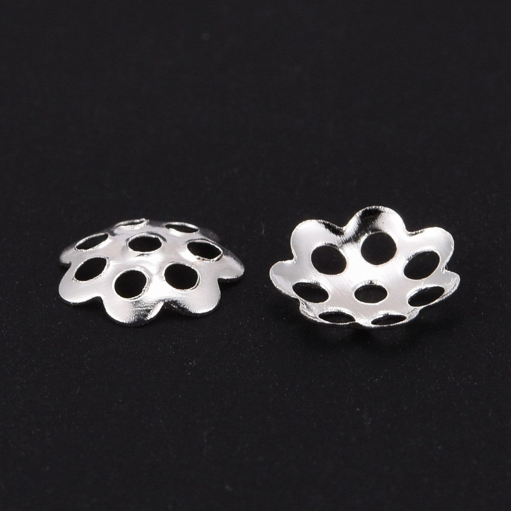 Pärlhattar 6mm Silverpläterade, 50-pack