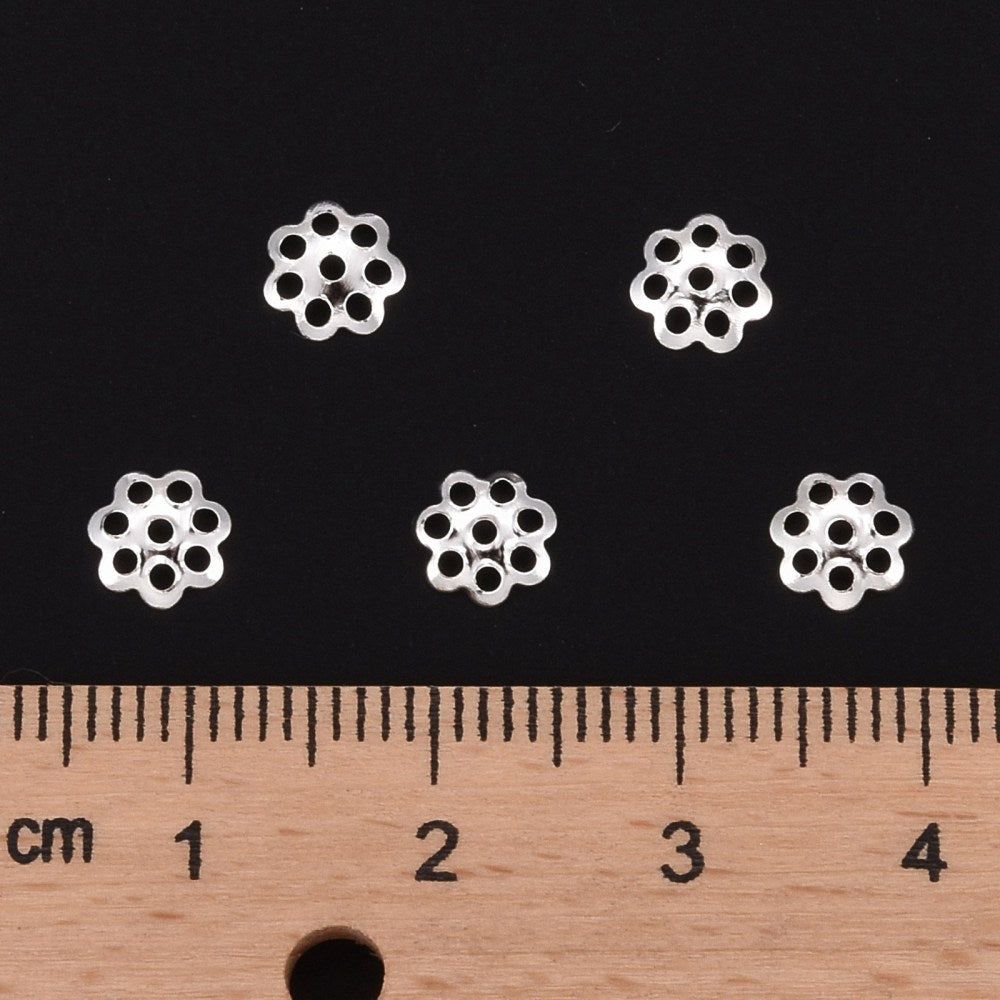 Pärlhattar 6mm Silverpläterade, 50-pack