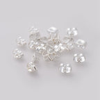 Bakstycken 6x4,5mm Stopp till Örhängen Silverpläterade, 20st