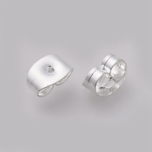 Bakstycken 6x4,5mm Stopp till Örhängen Silverpläterade, 20-pack