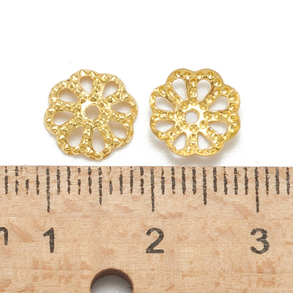 Pärlhattar 9mm Guldtonade, 50st