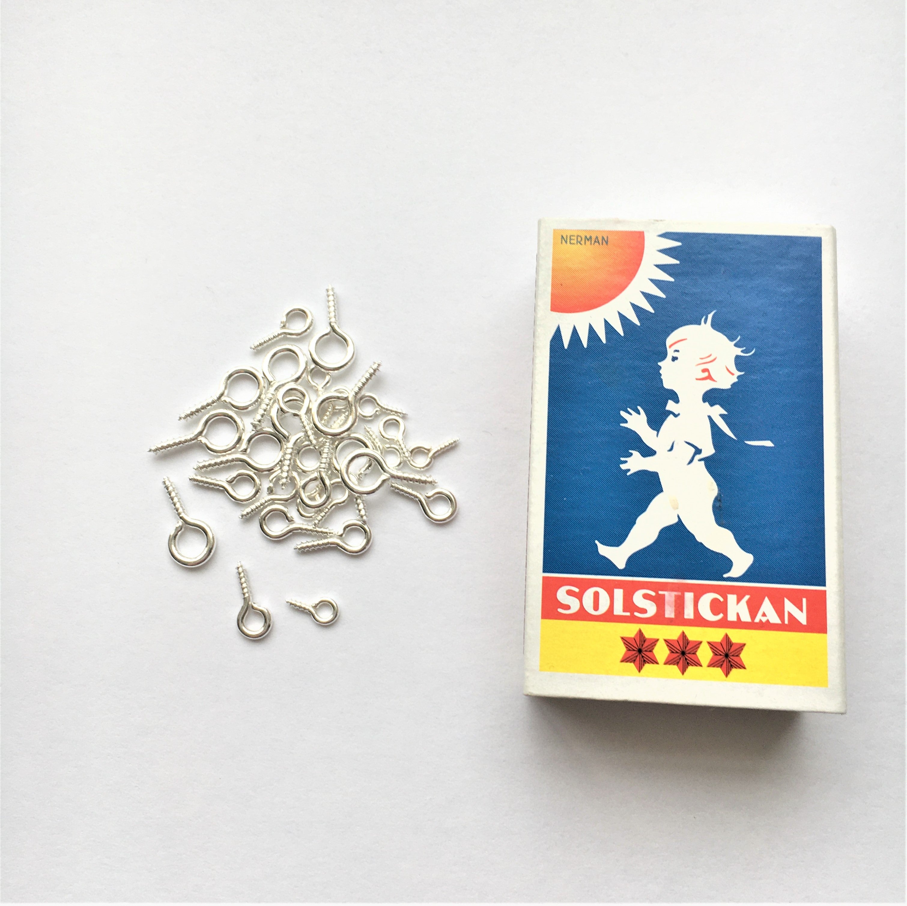 Skruvöglor i Järn 3 storlekar 8mm, 10mm, 13mm Silver, 30-pack