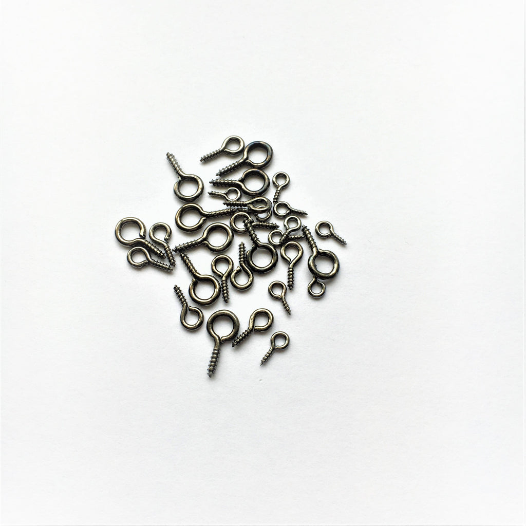 Skruvöglor i Järn 3 storlekar 8mm, 10mm, 13mm Gunmetal, 30-pack