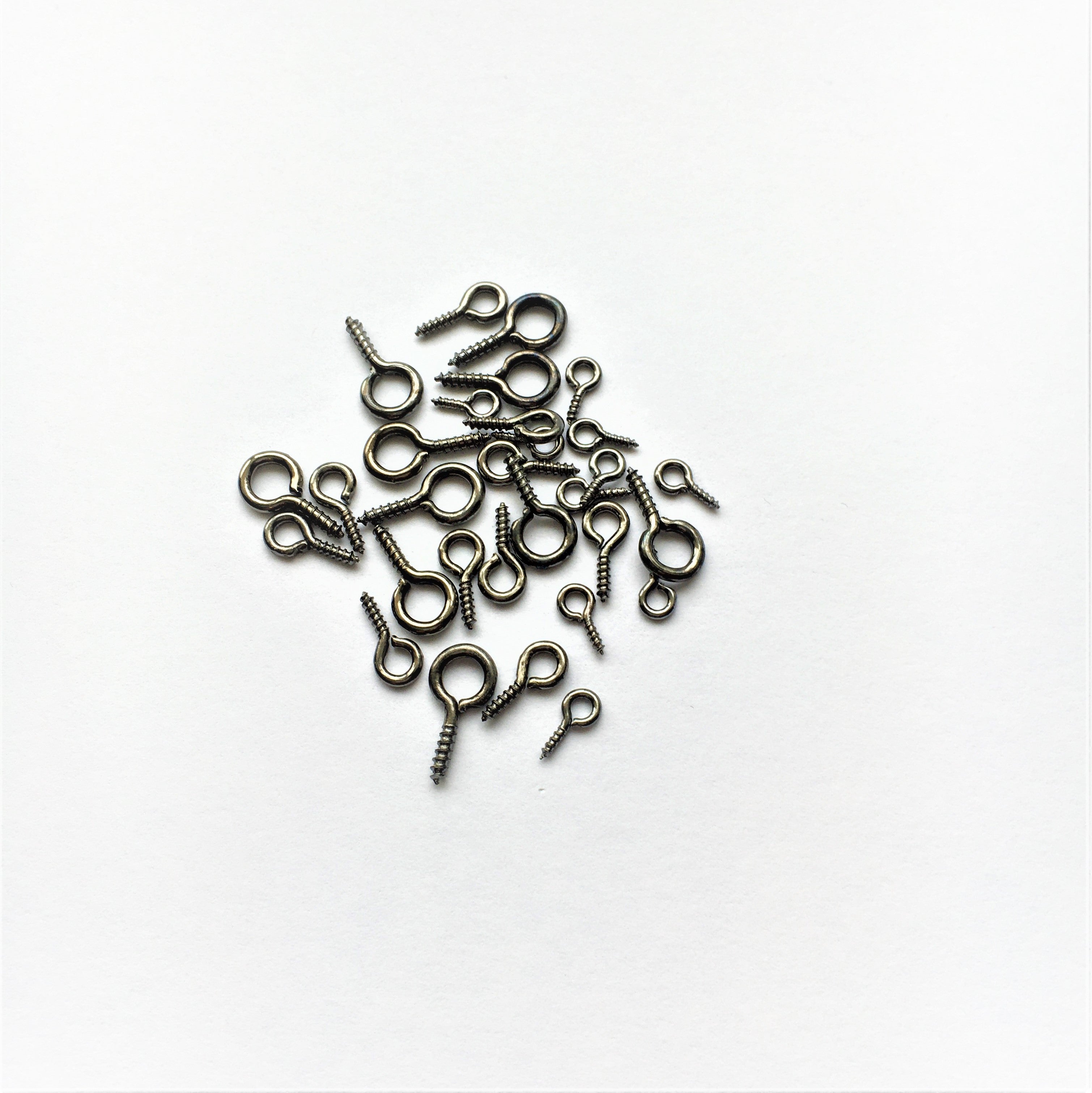 Skruvöglor i Järn 3 storlekar 8mm, 10mm, 13mm Gunmetal, 30-pack