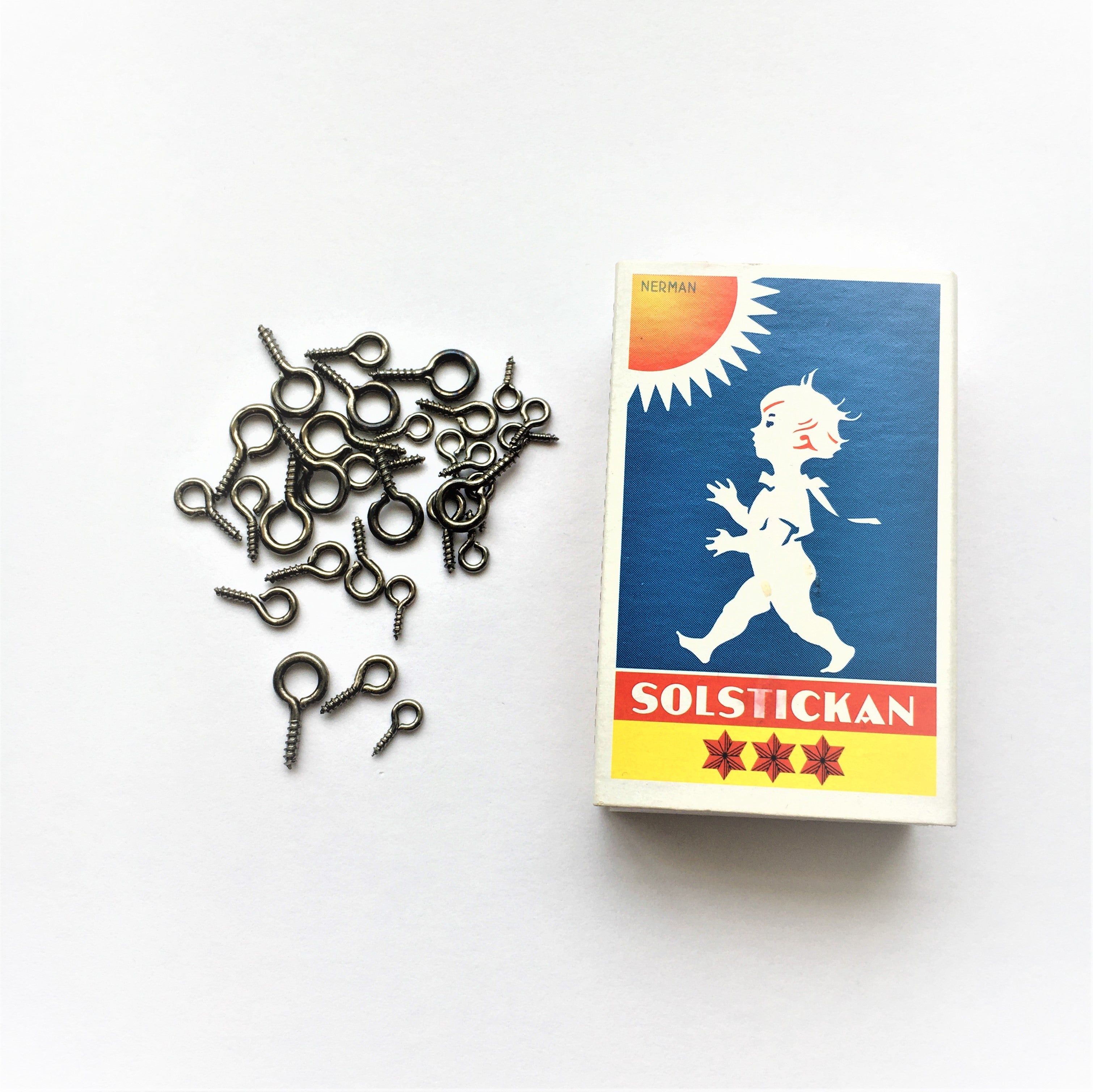 Skruvöglor i Järn 3 storlekar 8mm, 10mm, 13mm Gunmetal, 30-pack