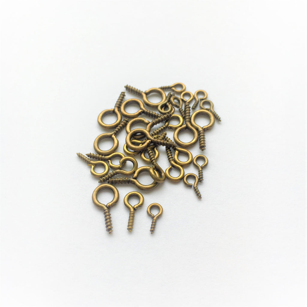 Skruvöglor i Järn 3 storlekar 8mm, 10mm, 13mm Brons, 30-pack