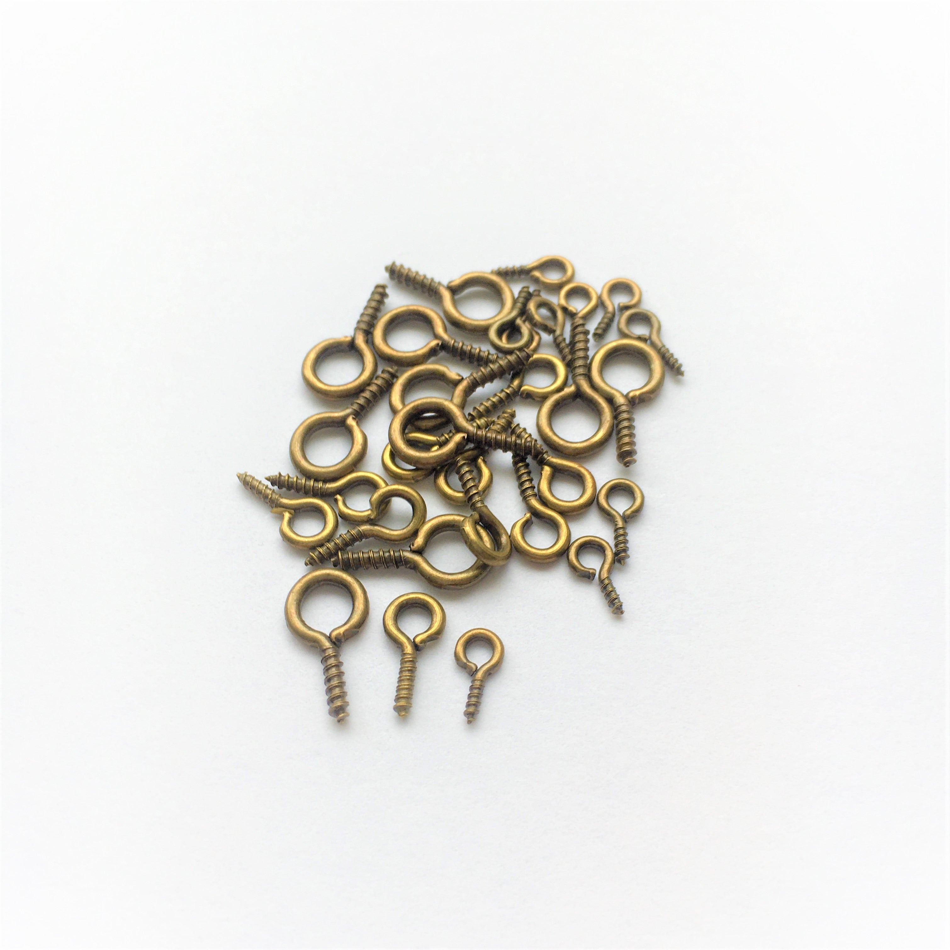 Skruvöglor i Järn 3 storlekar 8mm, 10mm, 13mm Brons, 30-pack