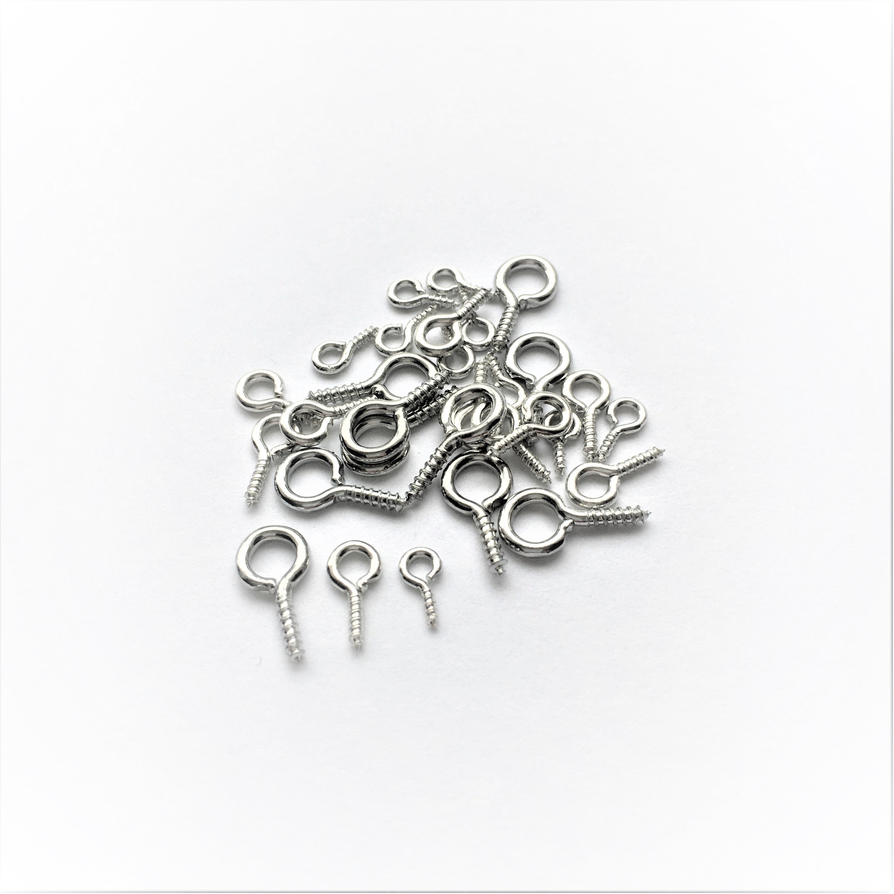 Skruvöglor i Järn 3 storlekar 8mm, 10mm, 13mm Platina, 30-pack