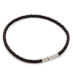 Flätat Läderarmband Svart, Röd eller Kokosnöt 19-20,5 cm, 1st