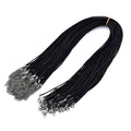 Halsband 43,5cm Kords Svart Vaxad Bomull 1,5mm tjock, 5-pack