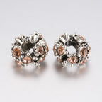 Europeisk Berlock 12x8mm med Champagne Rhinestonekristaller, 1st