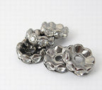 Strassrondeller 8mm Vågig Kant Klar Sten Gunmetallplätering, 10-pack