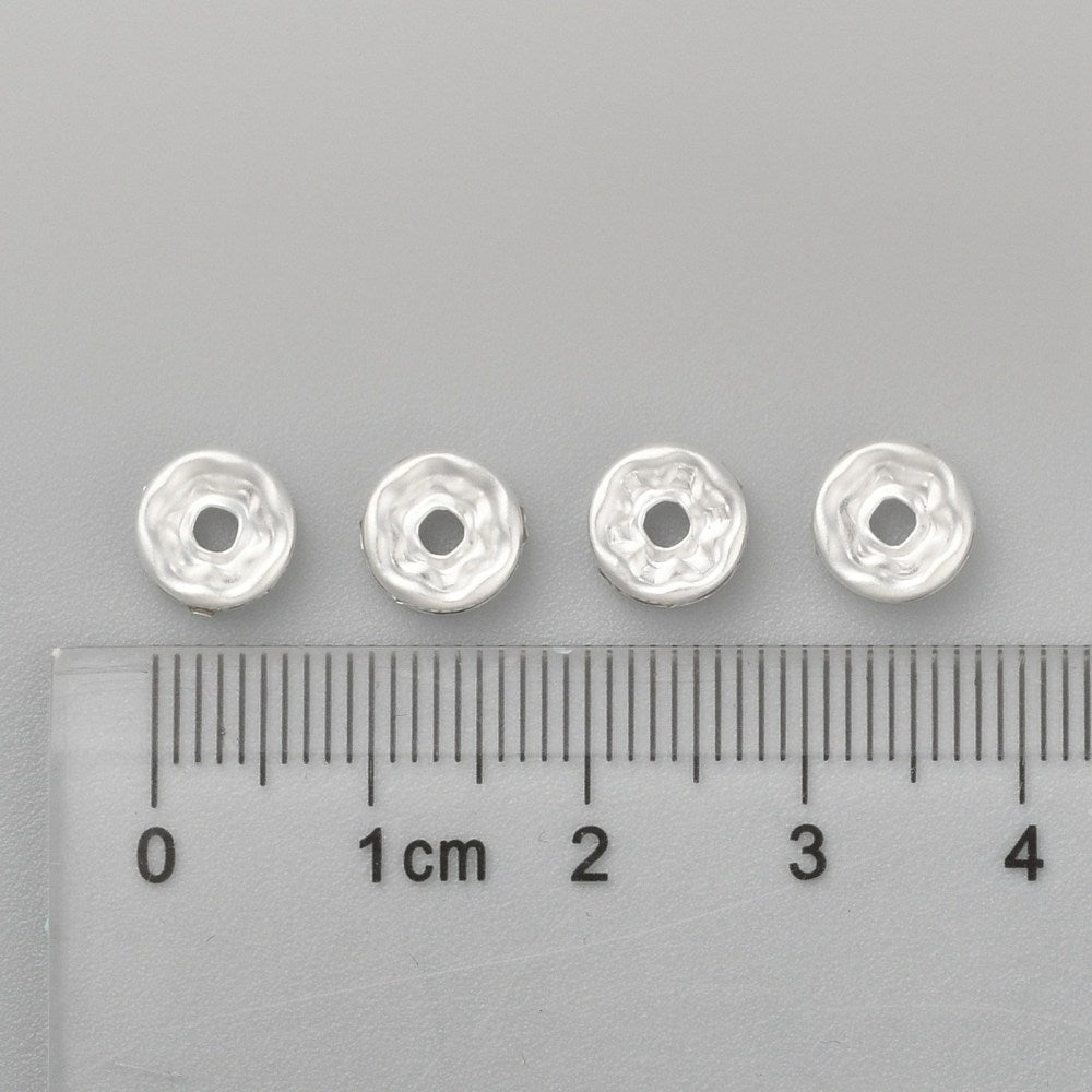 Strassrondeller 8mm Klar strassten Silverpläterade, 10-pack