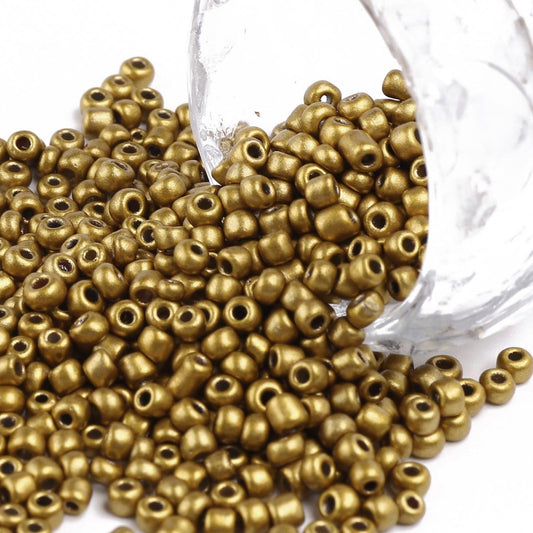 Seed Beads 2mm, 3mm eller 4mm Guld, 30 gram