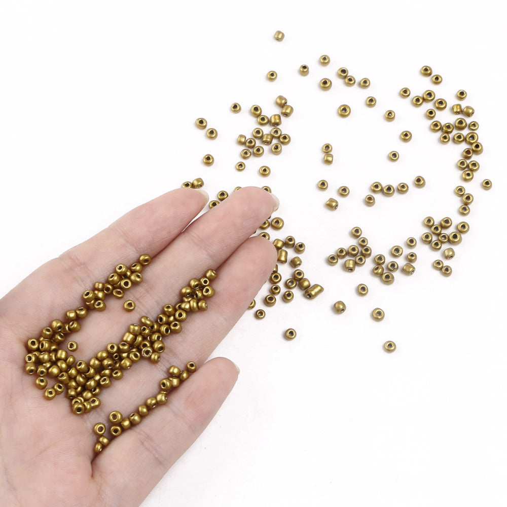 Seed Beads 2mm, 3mm eller 4mm Guld, 30 gram