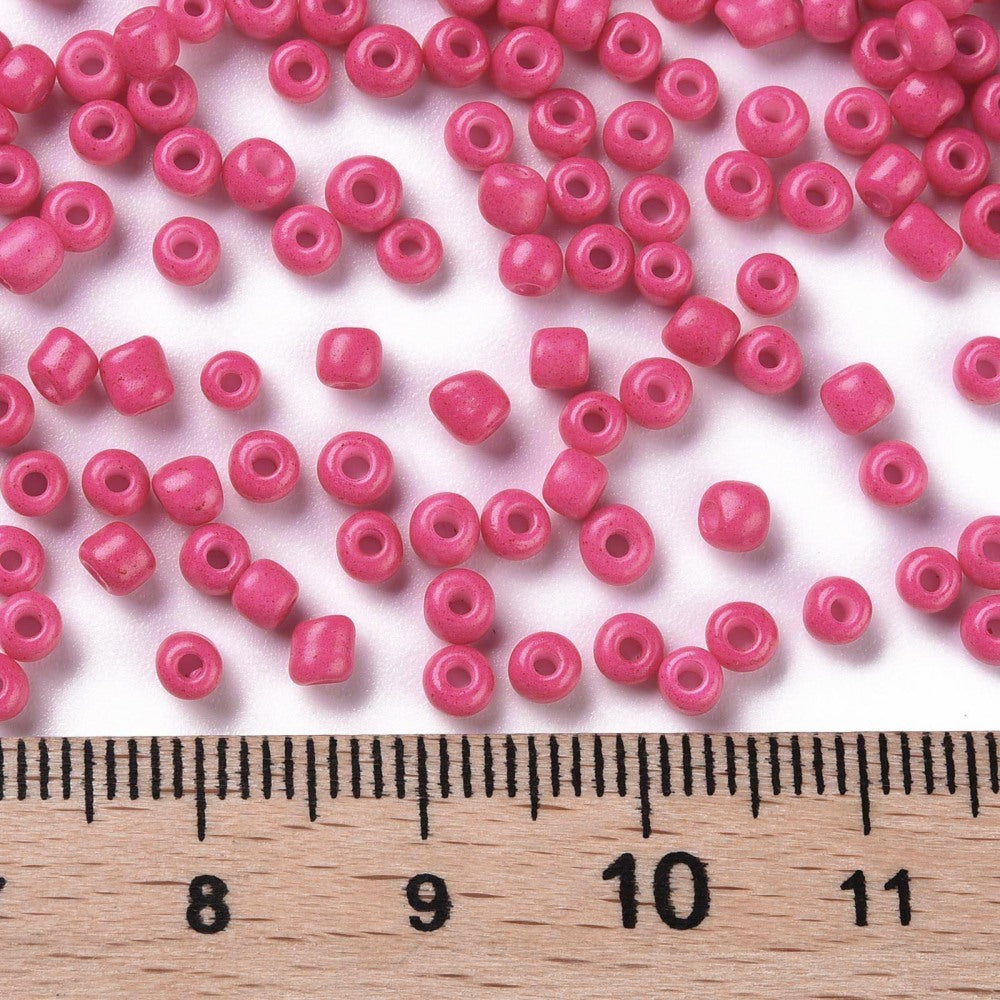 Seed Beads 3mm Kameliaröd, 30 gram (ca 1000st)