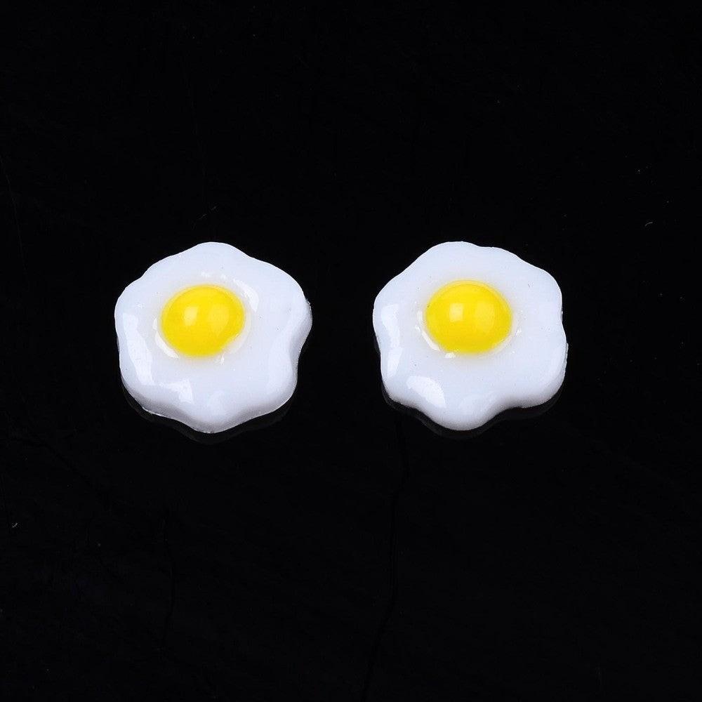 Cabochons Stekta Ägg Miniatyrer 6x6x2mm Matimitation, 4-pack