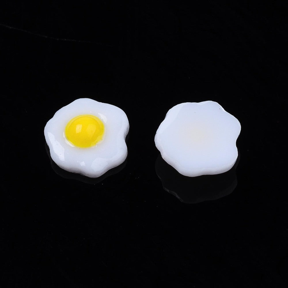 Cabochons Stekta Ägg Miniatyrer 6x6x2mm Matimitation, 4-pack