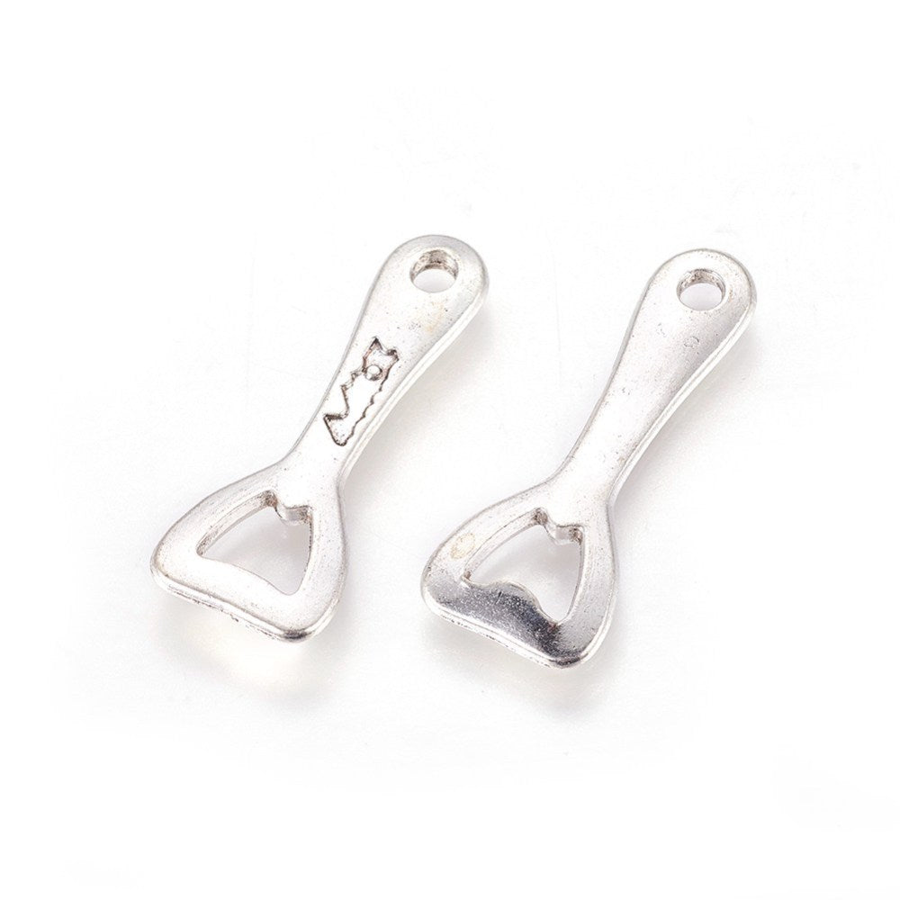 Miniatyr Flasköppnare Kapsylöppnare Berlock Hänge Antiksilver, 1st