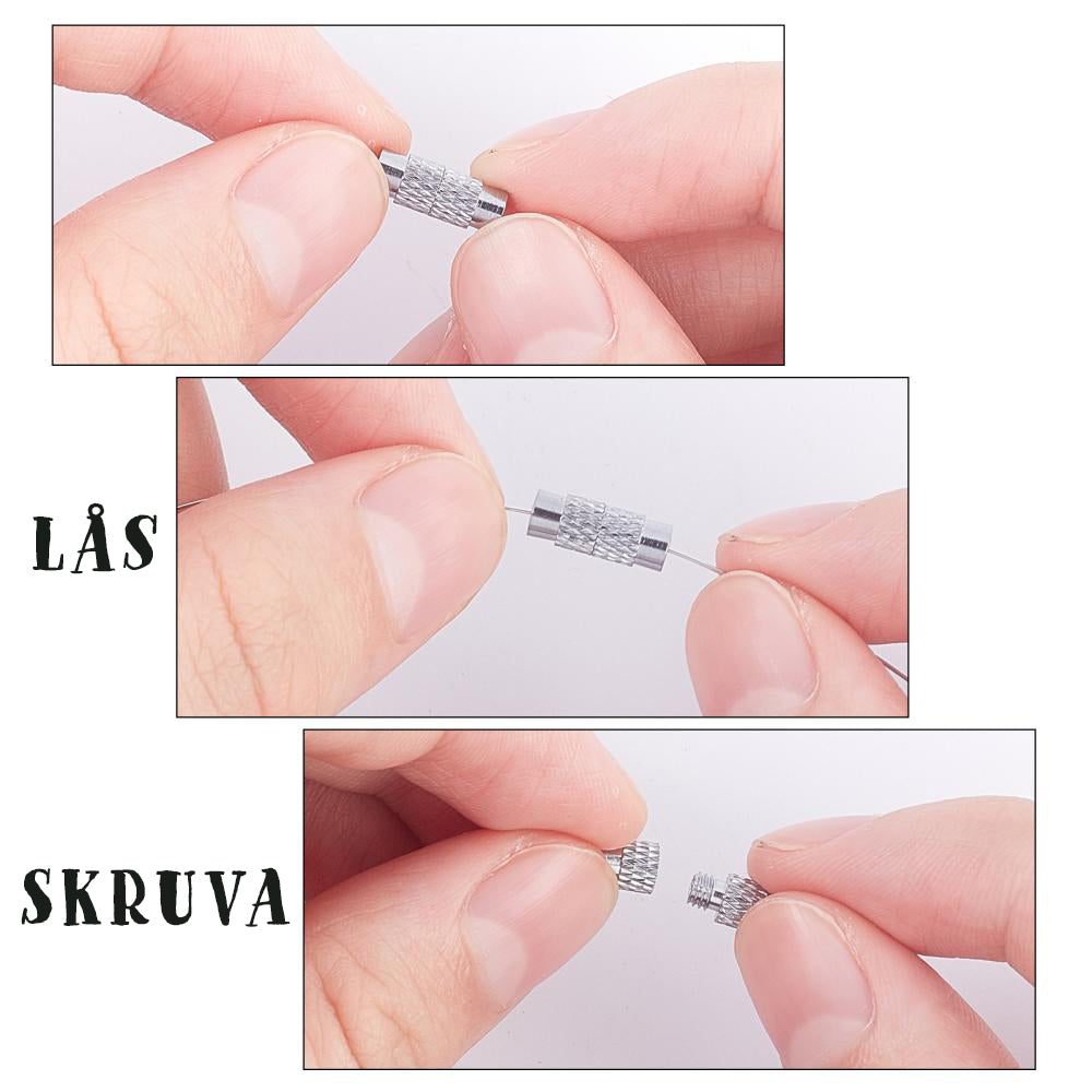 Skruvlås 12,5x4mm till Armband & Halsband, 4-pack