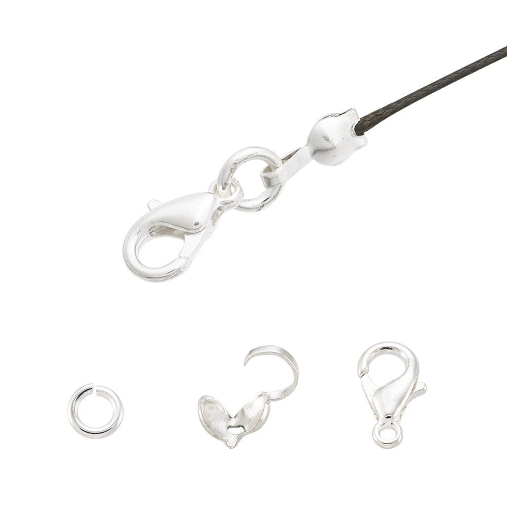 Knutgömmor 9x3mm Stål Silverpläterade, 10-pack