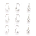 Knutgömmor 9x3mm Stål Silverpläterade, 10-pack