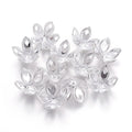 Stora Pärlhattar 18x16mm i stål Silverpläterade, 10st