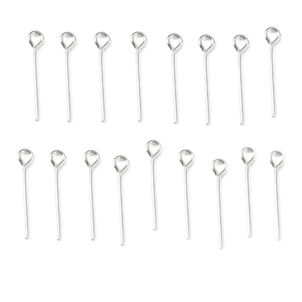 Öglepinnar 16mm i stål Platinumfärgade Nickelfria, 50st