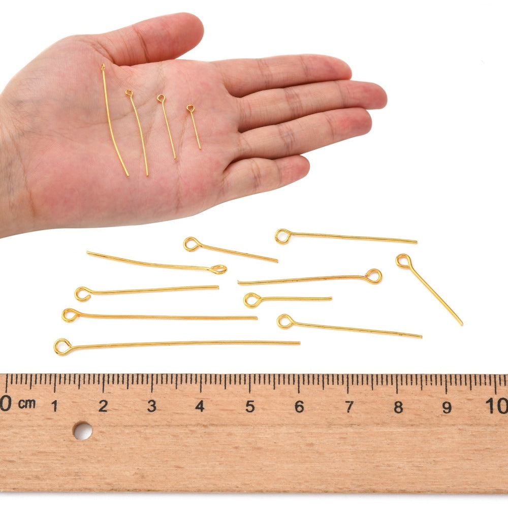 Öglepinnar 16-50mm i stål Gyllene, 10 gram (50-60st)