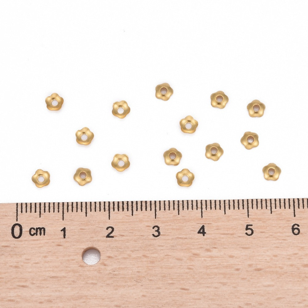 Pärlhattar 4mm i mässing Gyllene, 50-pack
