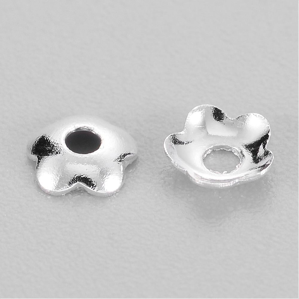 Pärlhattar 4mm i mässing Silverpläterade, 50-pack