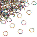 Öppna Bindringar 5mm Regnbåge Rainbow 304 Rostfritt Stål, 20st