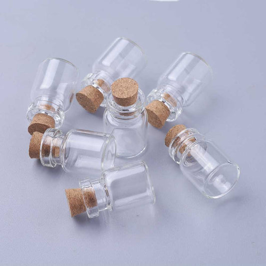 Miniatyr Glasflaskor 5ml med kork 22x15mm, 4-pack