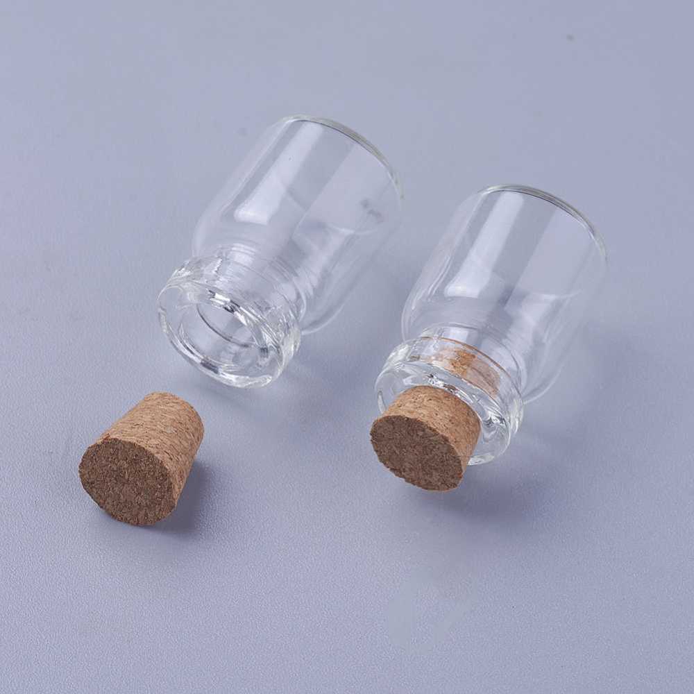 Miniatyr Glasflaskor 5ml med kork 22x15mm, 4-pack