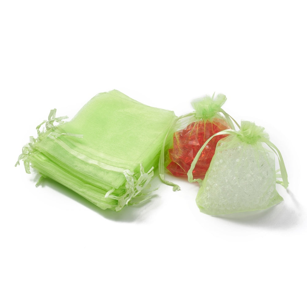 Organzapåsar 12x9cm Lime, 10-pack