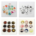 Mixade Flatbacks Cabochons i Glas 25mm, 8st olika slumpade