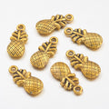 Ananas Berlocker 19,5x9mm Antikguld, 6-pack
