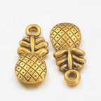 Ananas Berlocker 19,5x9mm Antikguld, 6-pack