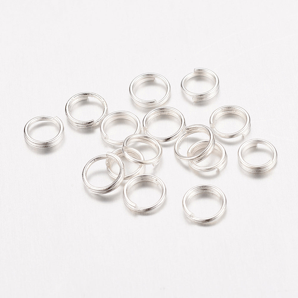 Splitringar 5mm (Bindringar med dubbel loop) Silverpläterade Nickelfria, 50-pack