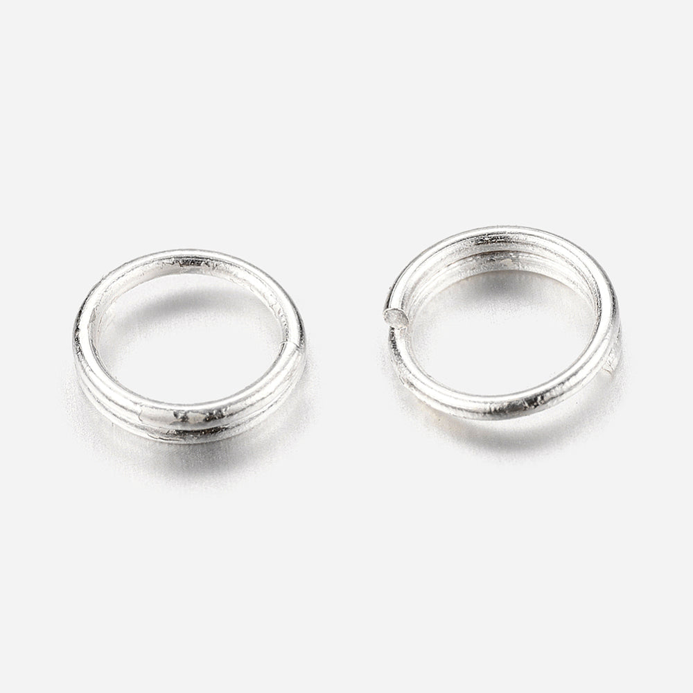 Splitringar 5mm (Bindringar med dubbel loop) Silverpläterade Nickelfria, 50-pack