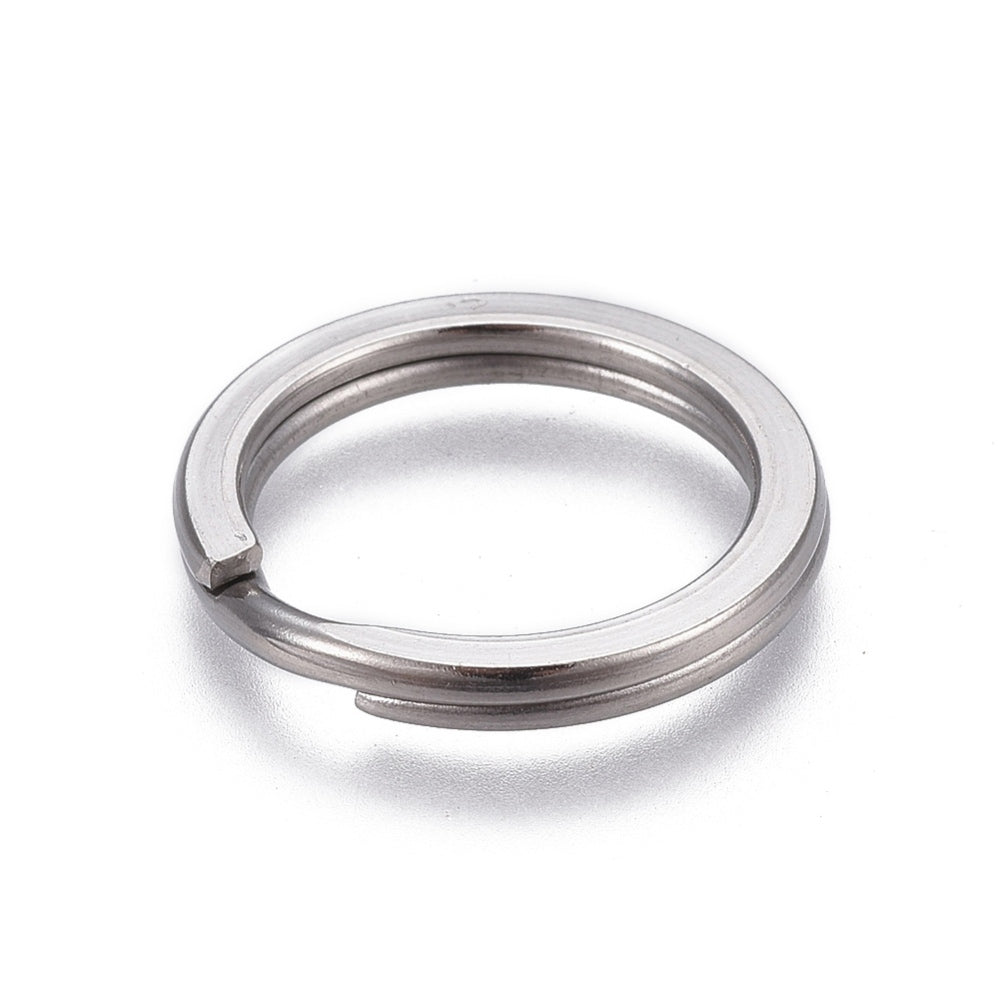 Nyckelringar 20mm Platta Splitringar 304 Rostfritt stål, 5st