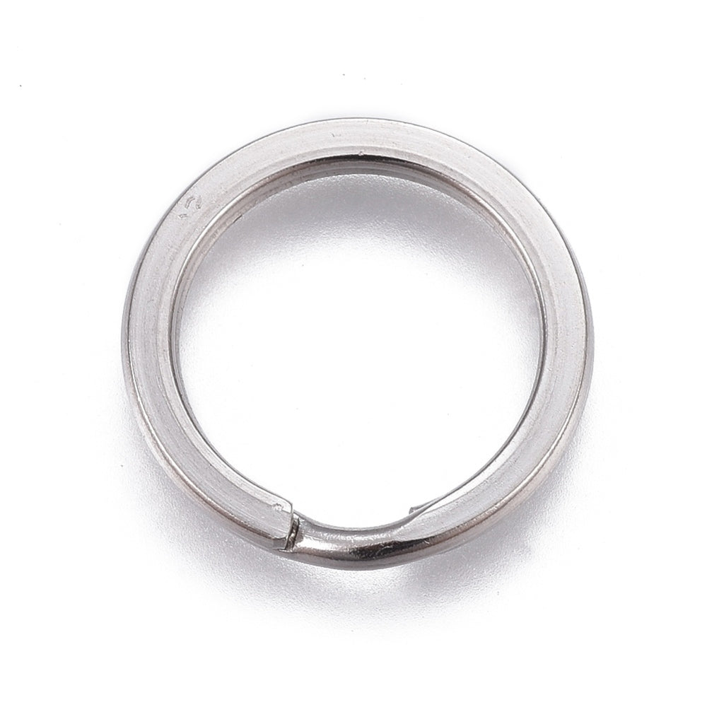 Nyckelringar 20mm Platta Splitringar 304 Rostfritt stål, 5st