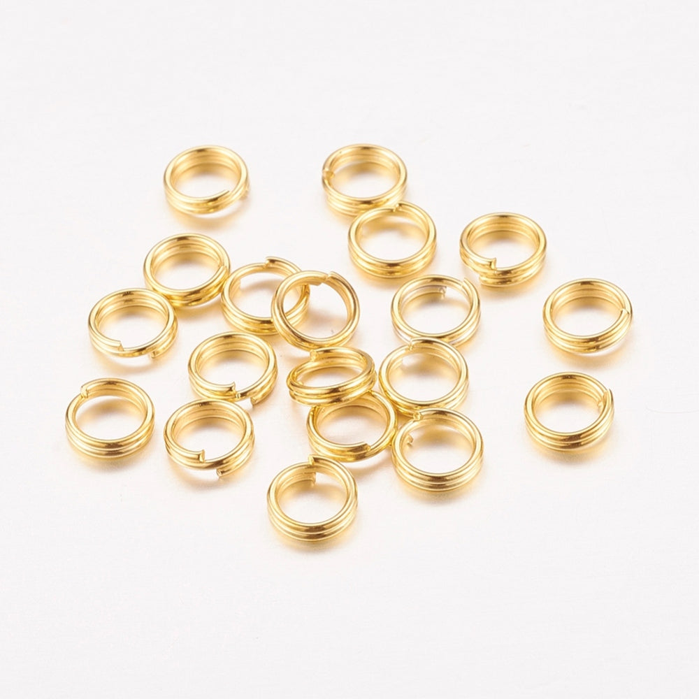 Splitringar 5mm (Bindringar med dubbel loop) Guldpläterade Nickelfria, 50-pack