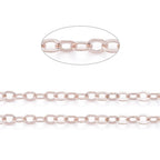 Kabelkedja 2,5x2mm Roséguld Mässingskedja