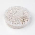 Splitringar (ca 1070st) sorterade 4mm-10mm Silverpläterade, 1 Box