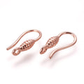 Örhängeskrokar Mässing Roséguld 13,5 x 6mm, 2 par