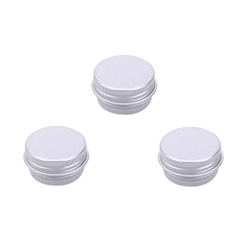 Aluminiumburkar 5ml Platinumfärgade 2,5x1,5cm med skruvlock, 3-pack