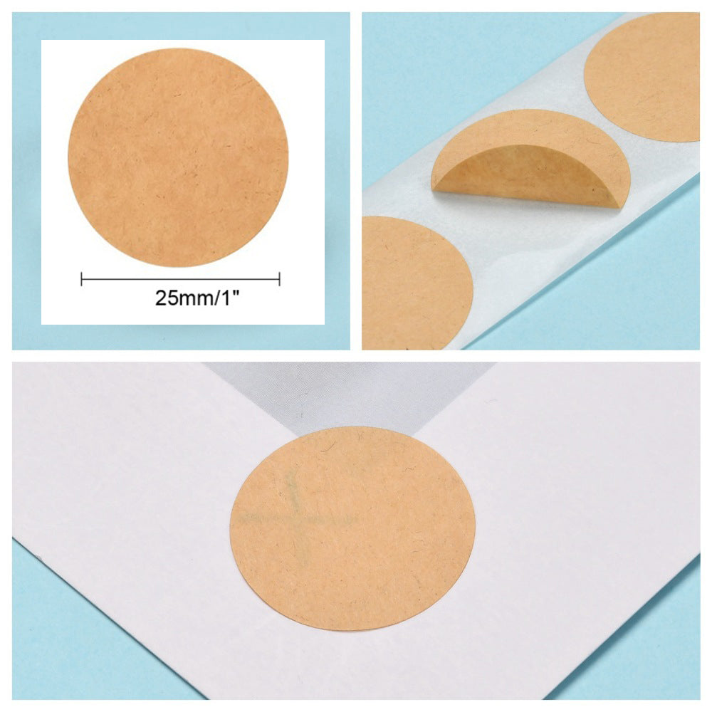 Runda Bruna Pappersklistermärken Utan Tryck 2,5cm, 48st