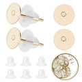 Stiftörhängen 24K Guldpläterade 6mm Bricka för cabochons Nickelfria, 10-pack